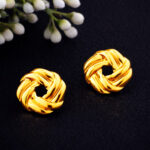 Minimalist Braided Gold Earrings for Women by AuraSpark