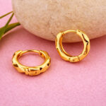 Small Hypoallergenic Gold Huggie Hoops for sensitive ears stackin