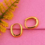 AuraSpark Gold Huggie Hoop Earrings High Polish Finish