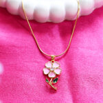 Delicate floral jewelry for women featuring a blush pink blossom