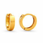 Gold Plated Wide Band Small Huggie Hoops Earrings for Women