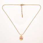 Vintage Style Gold Flower Necklace with Pearl for Women.