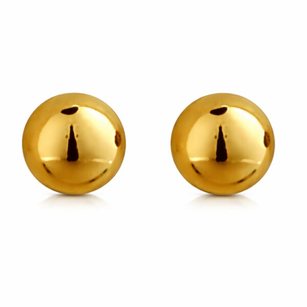 Minimalist Round Gold Sphere Stud Earrings for Women
