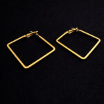 uraSpark gold geometric diamond-shaped hoop earrings