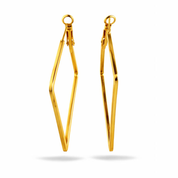 Chunky Modern Geometric Rhombus Statement Earrings