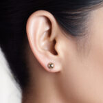 Minimalist Round Gold Sphere Stud Earrings for Women