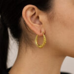 Elegant Gold Latch-Back Statement Hoops by AuraSpark