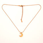 AuraSpark 18K gold crescent moon necklace with crystal