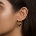 Romantic Gold Heart and Bow Charm Earrings Gift for Her