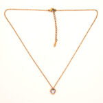 Dainty Gold Heart Necklace with Sparkling Crystal Stone