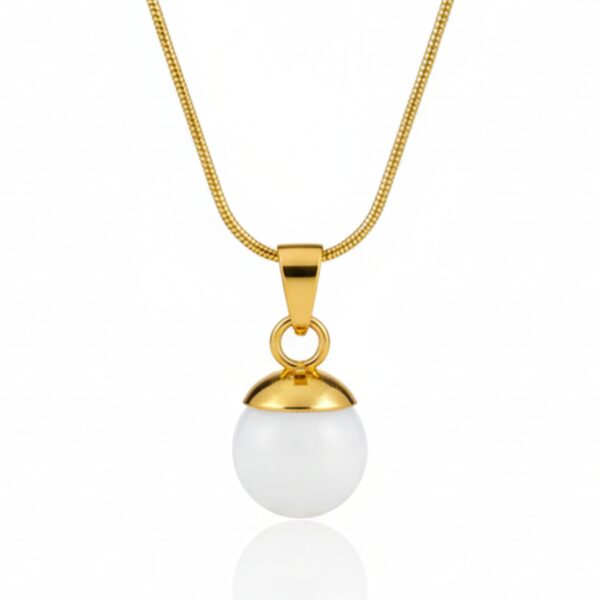 Golden Pearl Drop Pendant Necklace for Women