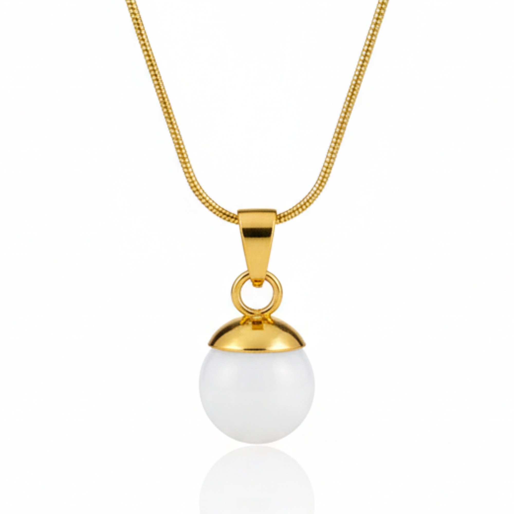 Golden Pearl Drop Pendant Necklace for Women
