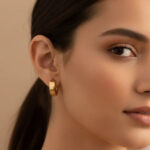 Minimalist Wide Gold Earrings for Cartilage and Lobe Piercing