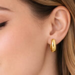Gold Plated Chunky Huggie Hoops Jewelry for Women