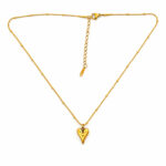 18K Gold Plated Puffy Heart Pendant Necklace for Women