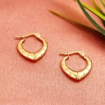 uraSpark textured shrimp-style creole earrings in gold