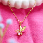 AuraSpark 18K Gold Plated Bird Pendant for Women