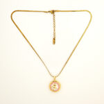 Women's 18K Gold Plated Nautical Medallion Necklace with CZ