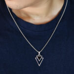 Men's Stainless Steel Layered Triangle Jewelry AuraSpark