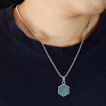 AuraSpark Elleva stainless steel box chain for men