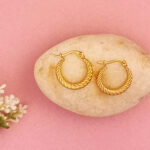 Lightweight Chunky Gold Rope Hoops with Hinge Closure