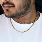 Durable Gold Bar Chain Necklace for Men by AuraSpark