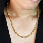 AuraSpark 18K gold plated rounded box chain for men 4mm