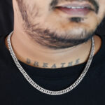 High-polish stainless steel masculine jewelry silver neck chain