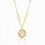 18K Gold Plated Lucky Clover Necklace Chain Pendant for Women