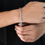 Silver-plated rope chain bracelet for men by AuraSpark