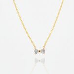 Elegant Gold Tone Dainty Bow Knot Pendant Necklace for Women