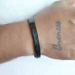 Masculine Industrial Gear Pattern Black Metal Bangle