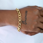 Durable tarnish-free gold Figaro bracelet with lobster clasp