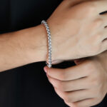 High-shine masculine silver box link jewelry by AuraSpark