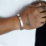 Polished Silver Bangle Bracelet for Men by AuraSpark