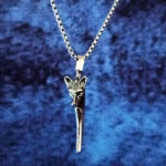 Silver Wolf Head Tooth Pendant Necklace for Men by AuraSpar