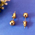 Minimalist Round Gold Sphere Stud Earrings for Women