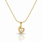 Classic 18K Gold Plated Pearl Heart Necklace for Women