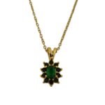Elegant Emerald Green small sparkling stones Pendant Necklace for Women