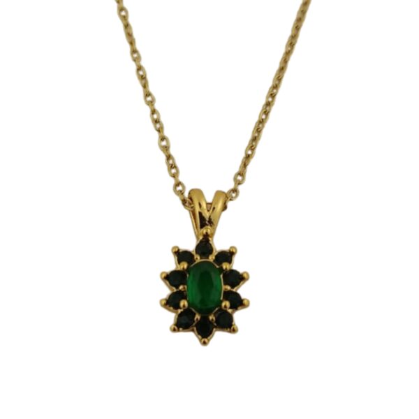 Elegant Emerald Green small sparkling stones Pendant Necklace for Women