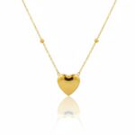 18K Gold Plated Love Heart Pendant Chain for Women