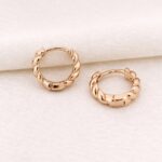 Rose gold braided hoop earrings for daily office wear