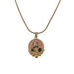 Elegant 18K Gold Plated Floral Round Pendant Necklace for Women