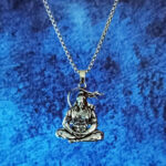 Meditating Hanuman Ji silver pendant for men by AuraSpark