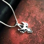 Vintage Black and Silver Gothic Spearhead Necklace for Men.