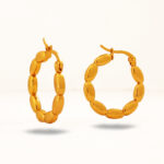 Timeless Beaded Gold-Plated Hoop Earrings for Women