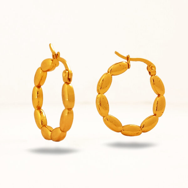 Timeless Beaded Gold-Plated Hoop Earrings for Women