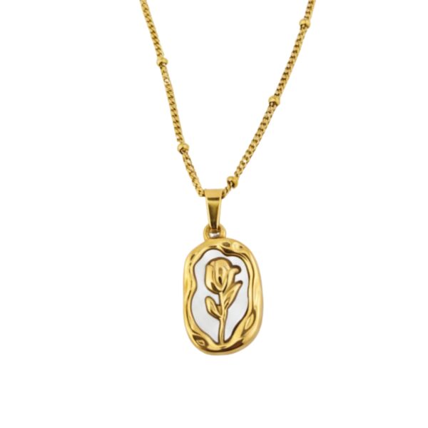 Classic18K Gold Plated Rose Pendant Necklace for Women
