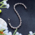 High-polish silver masculine rope chain jewelry item