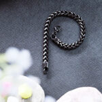 Masculine Black Stainless Steel Cuban Link Wristband for Men